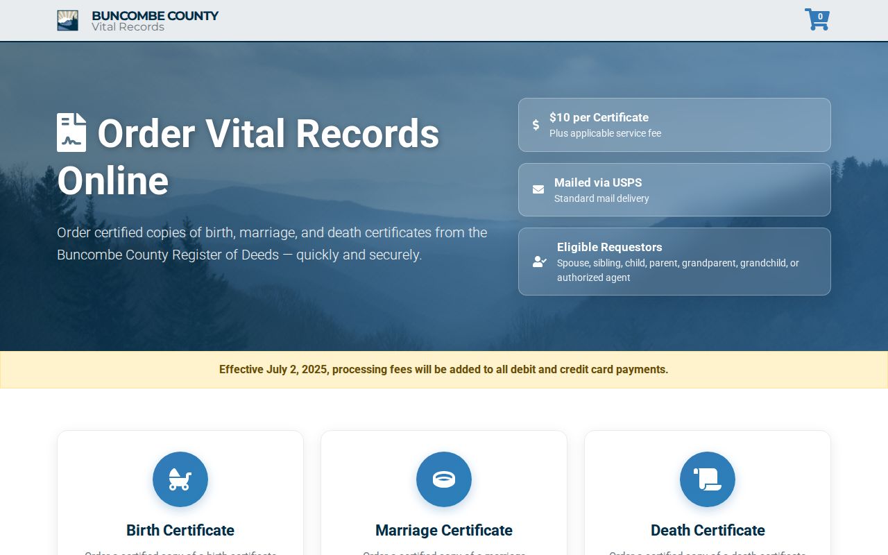 Buncombe residents directory county vital records portal
