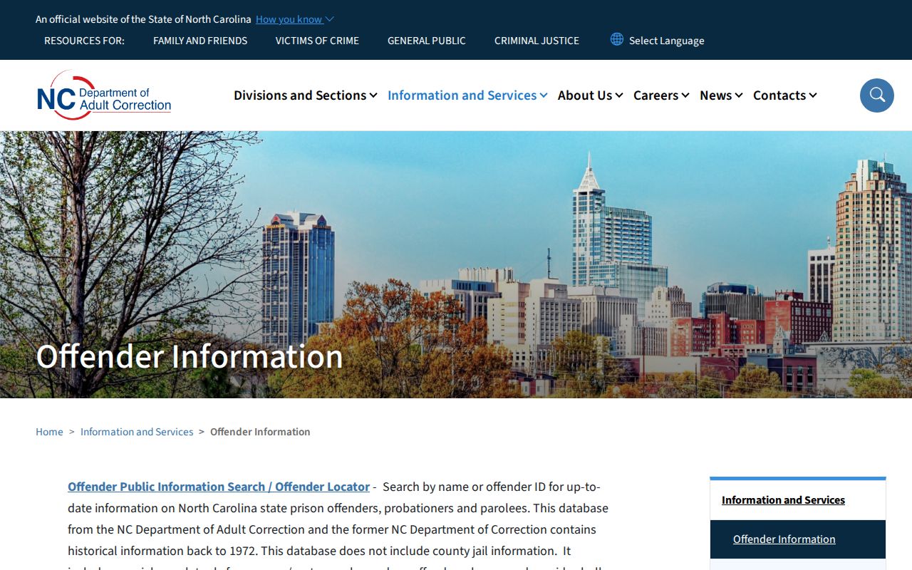 Buncombe County resident lookup North Carolina DAC offender search